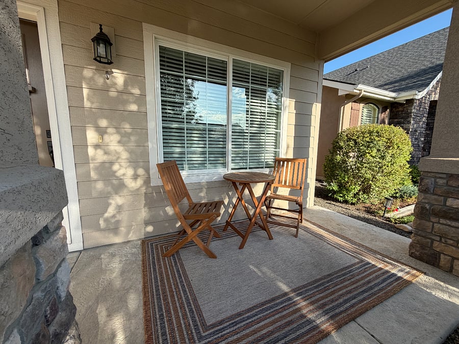 Front porch for coffee in the mornings
