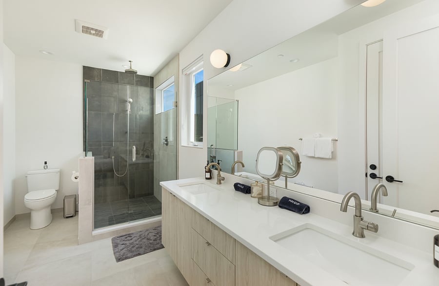 Ensuite master bath with heated floors and rain shower