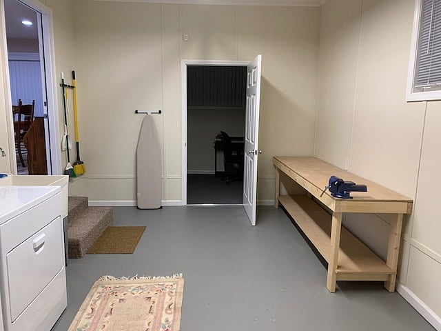Laundry, Work Bench, & Storage