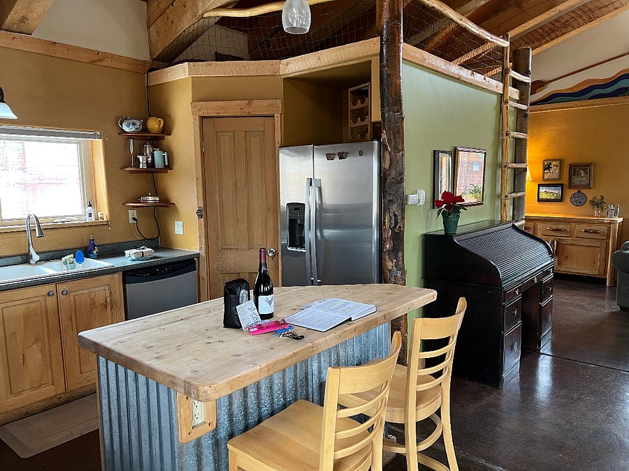 Kitchen with desk for work space