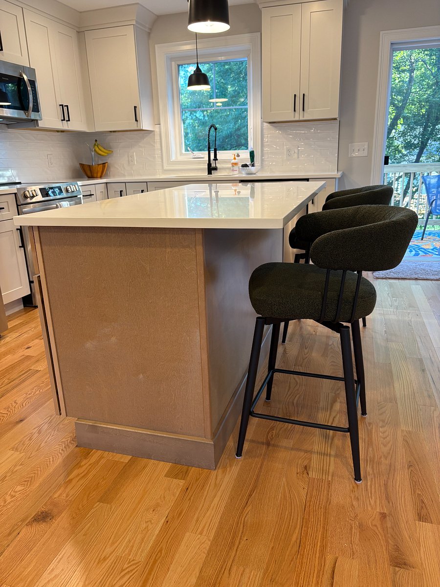 Kitchen island view from living room