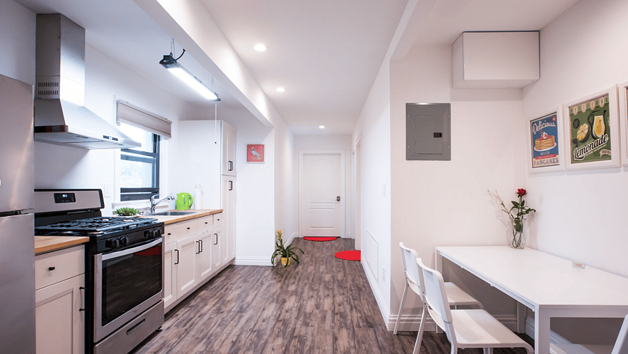 Functional kitchen with the basics for meal preparation.