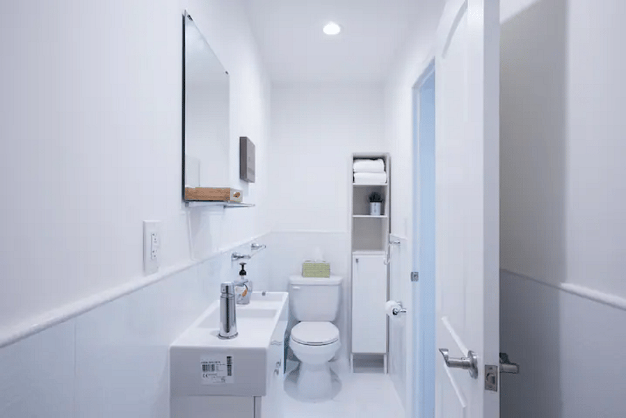 Step into a sparkling clean bathroom designed to make your stay comfortable!
