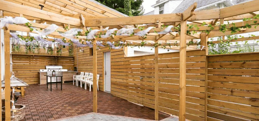 Outdoor space with outdoor furniture
