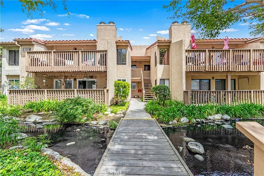 Entryway to property. Bottom right condo.