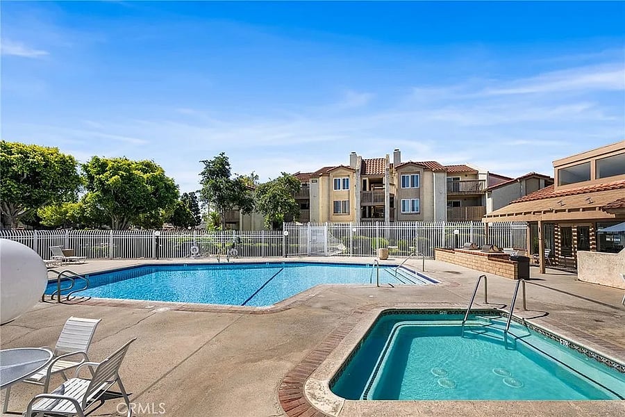 One of the two outdoor pools and jacuzzis