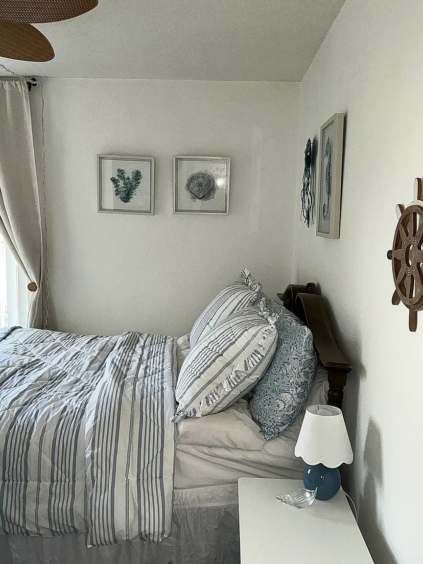 Second bedroom with Queen bed, large closet, and gorgeous views of stream and landscaping.