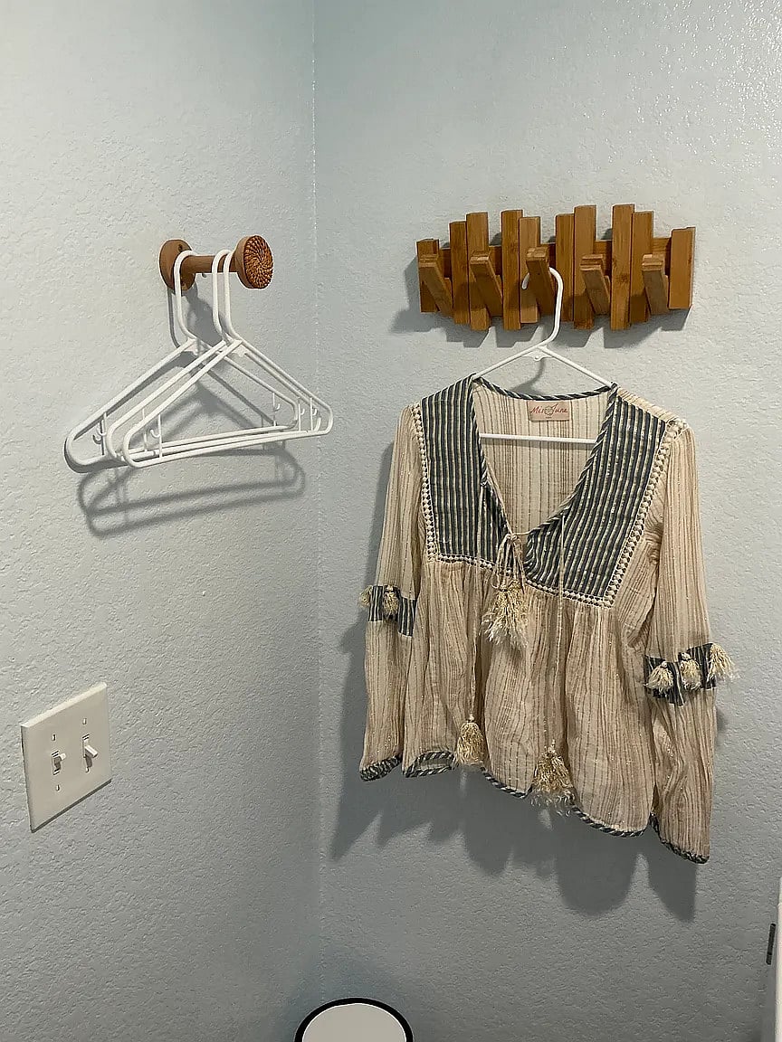 Washer and Dryer inside the unit with plenty of hanging space for delecates!