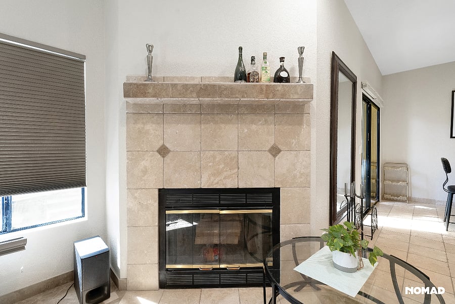 Main living area fireplace, working and approved permit to burn in winter. Need to have the flue opened and know how to start and end buring.