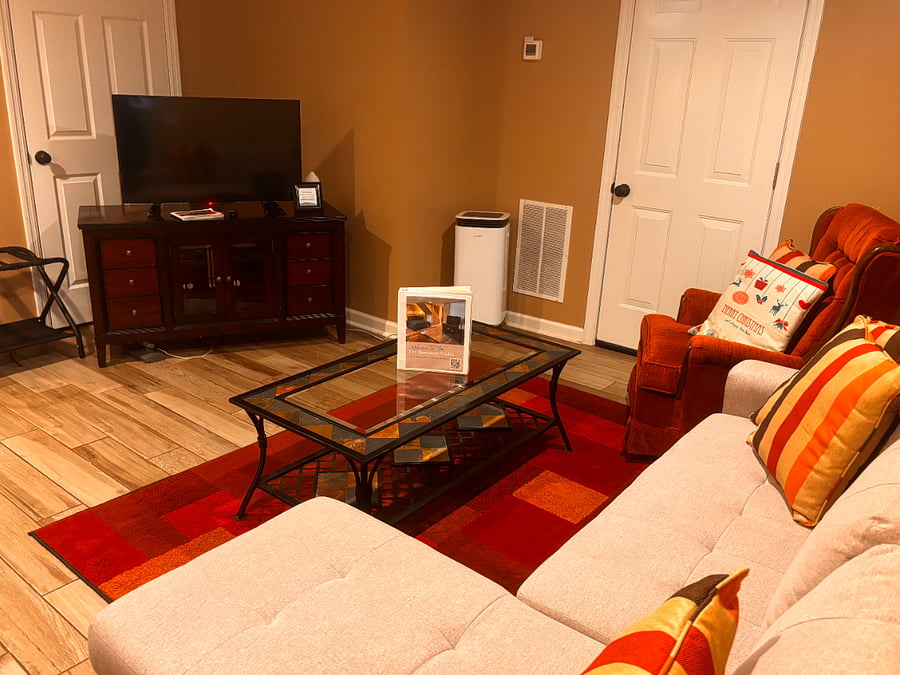 The smart tv comes with subscriptions to Disney+, Beachbody on Demand, and Hulu+. 