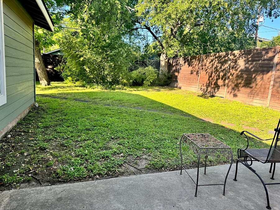 Large, fenced-in, shared backyard