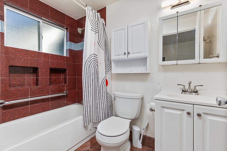 Master Bedroom 1 (Red Suite): The attached bathroom for the Red Suite