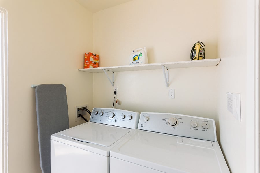Laundry day stays conveniently tucked away