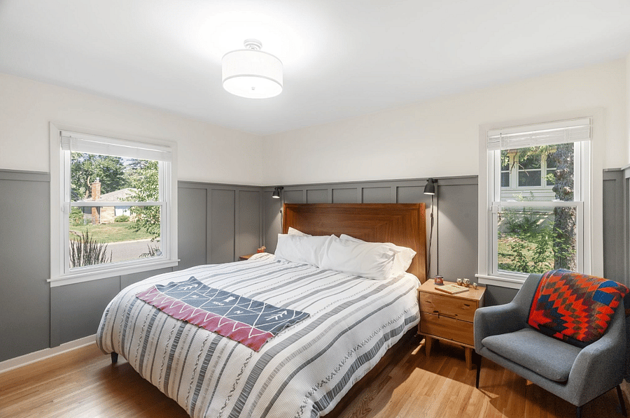 Primary Bedroom. Can modify with King (pictured) or queen.