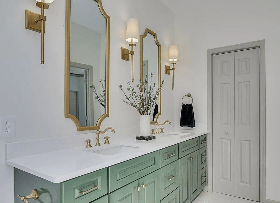 Primary bathroom with double vanities