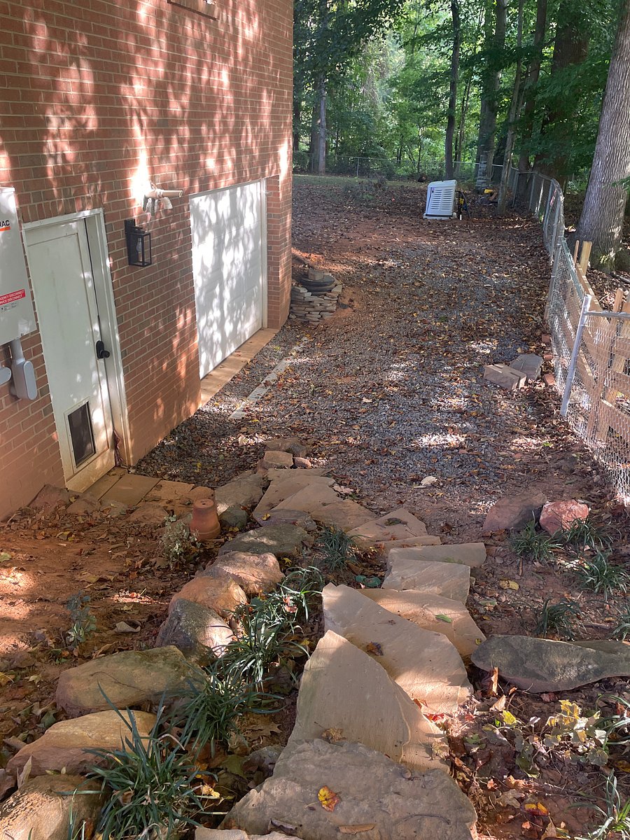 Steps and entry door to unit