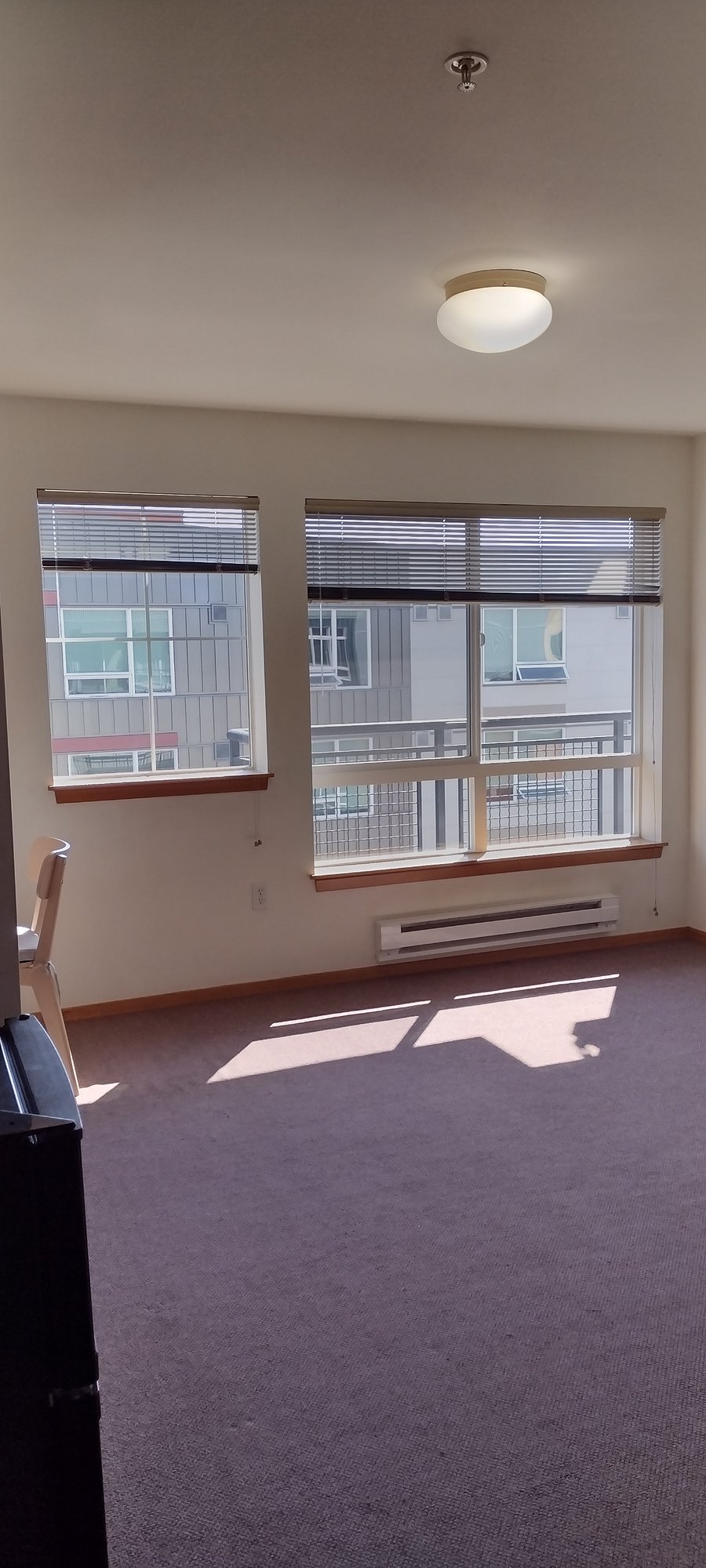 sunny studio with south facing window