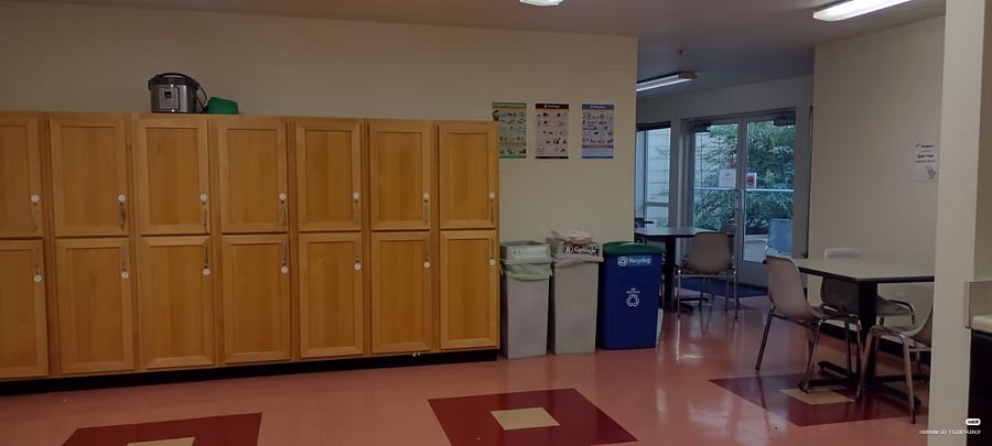 Lockers in the Common Kitchen