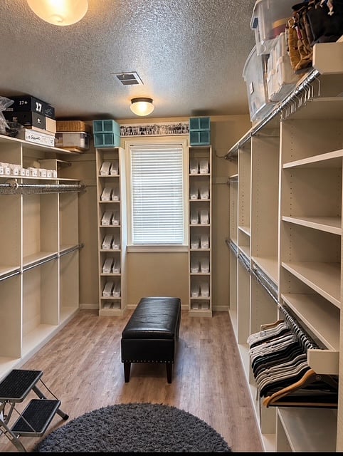 Her side of primary closet
