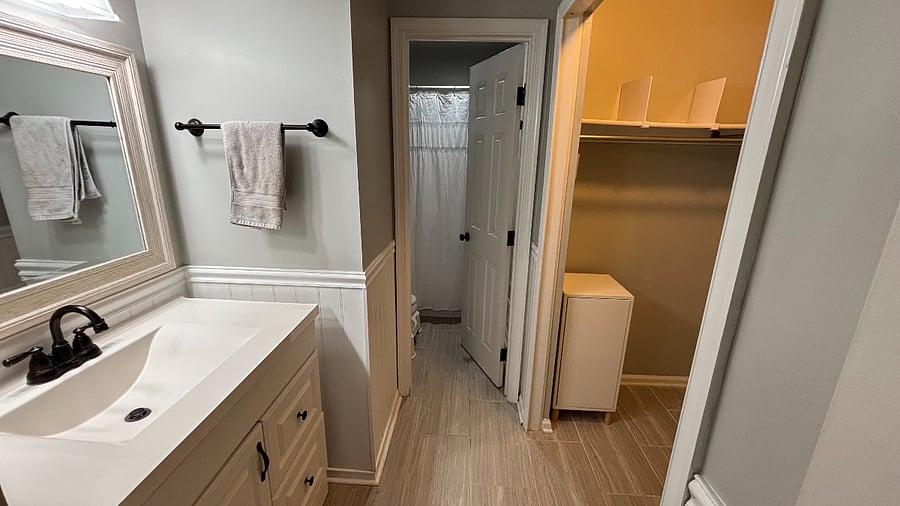Master bathroom and closet