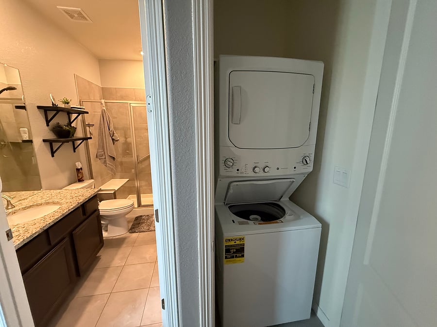 Stacked washer and dryer