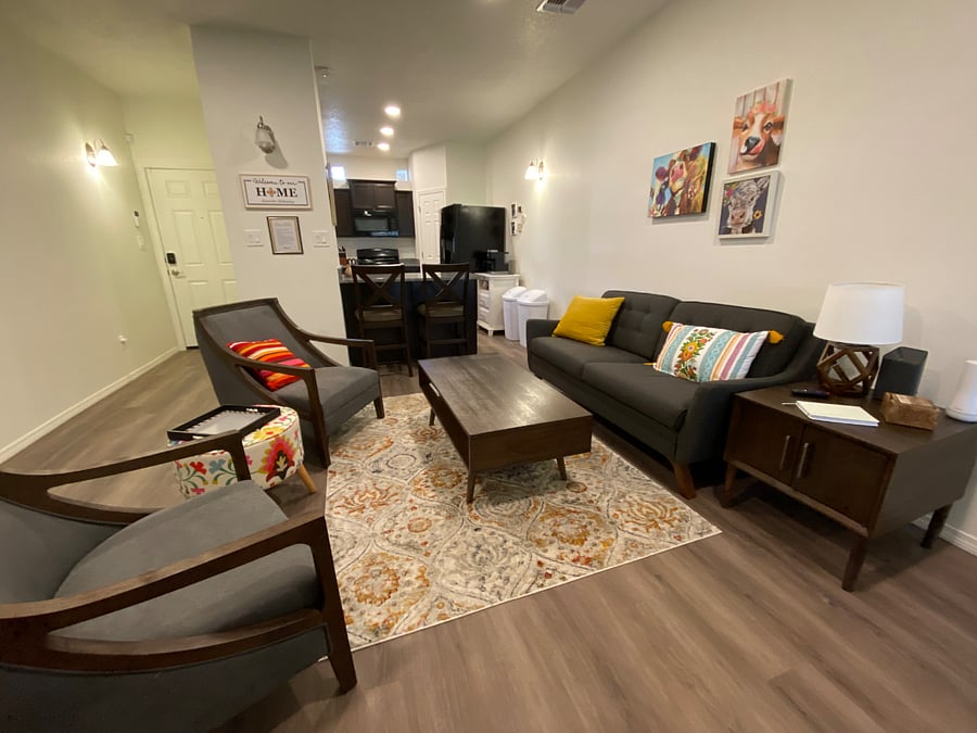 First floor great room. Open concept kitchen, living, and dining spaces