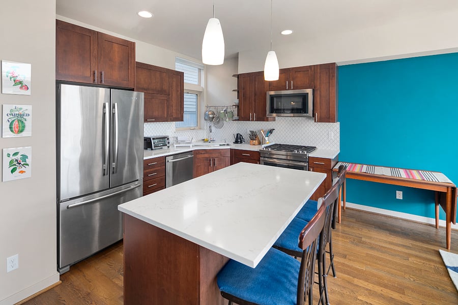 kitchen with large island