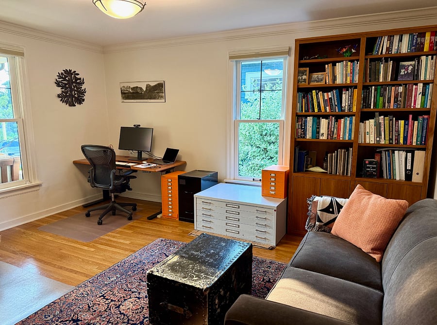 Office with 2 desks (one not visible in photo directly across from the other one)