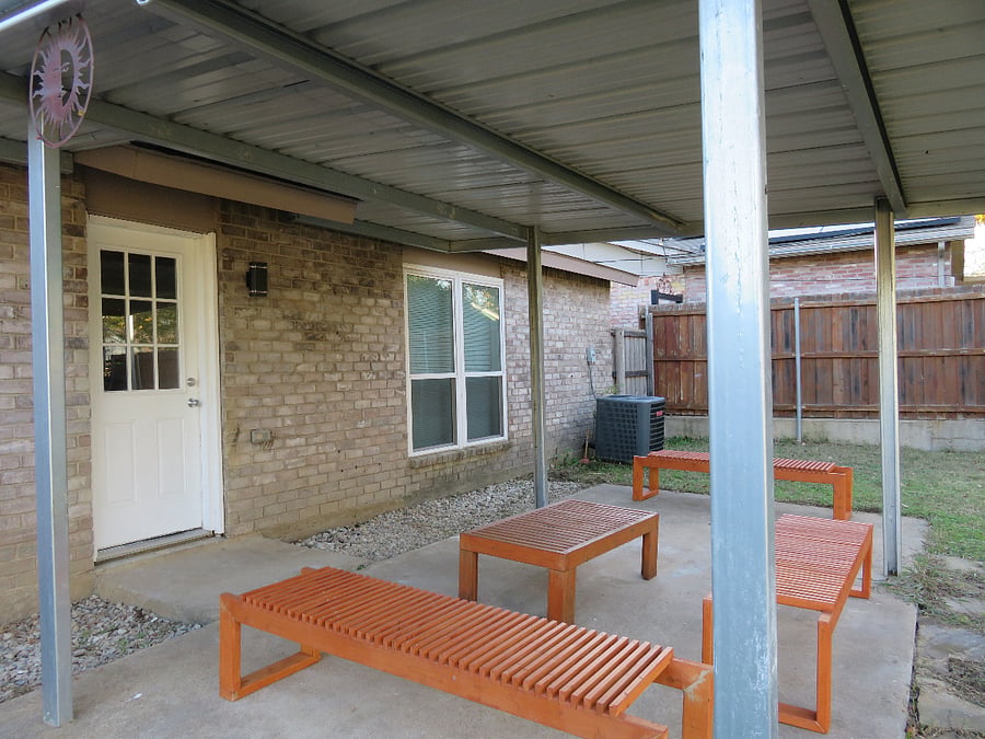 Covered Porch in the backyard