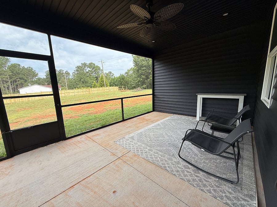 Enclosed back patio