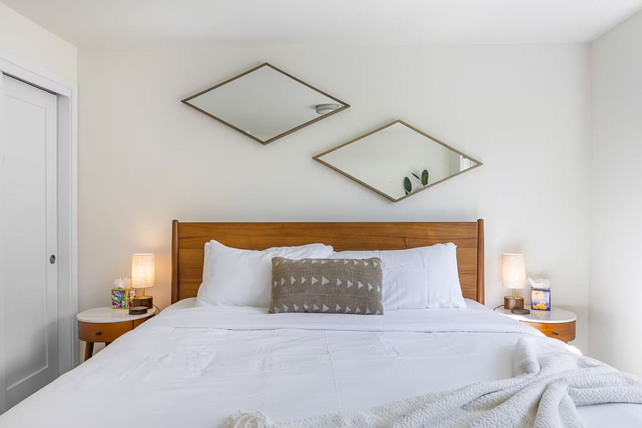 Main floor bedroom #1. Ample closet space, good natural light.