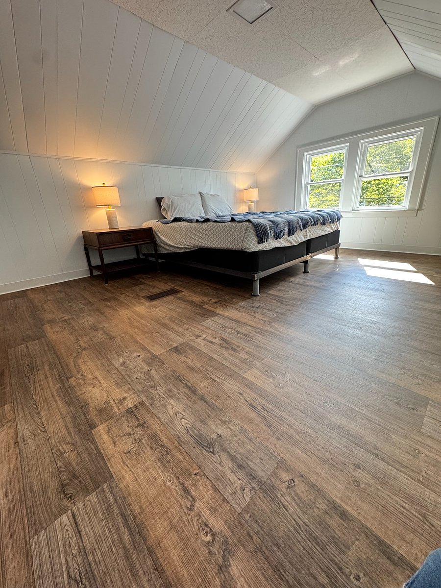 Bedroom 4 is located upstairs on the west end of the house. It is quiet and pleasantly isolated from the rest of the house. 