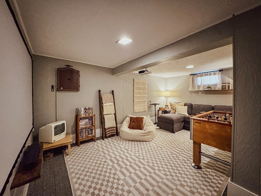 The game room offers foosball, darts, puzzles, board games, Nintendo 64, and a working VCR with a curated VHS collectiona nostalgic space guests of all ages can enjoy.