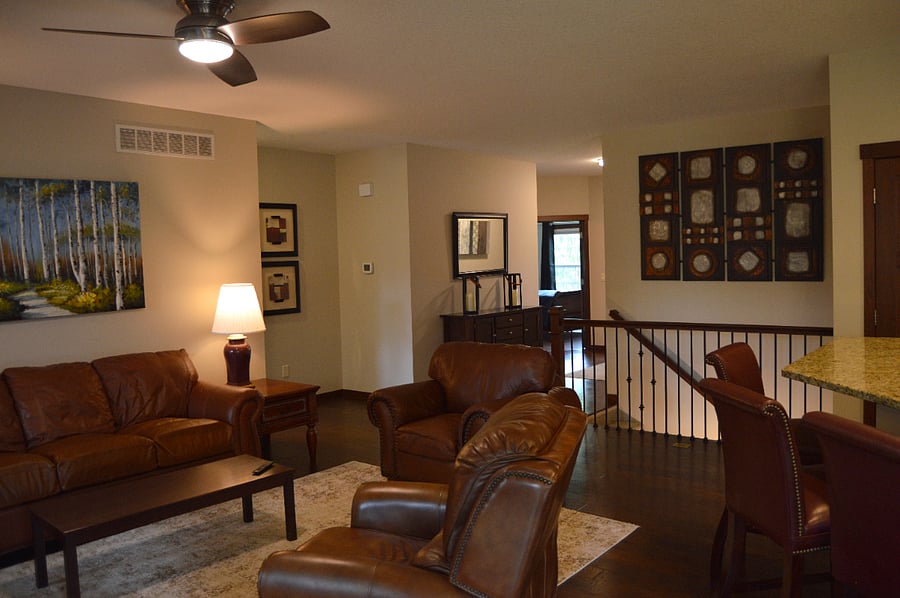 upstairs living room looking towards front door