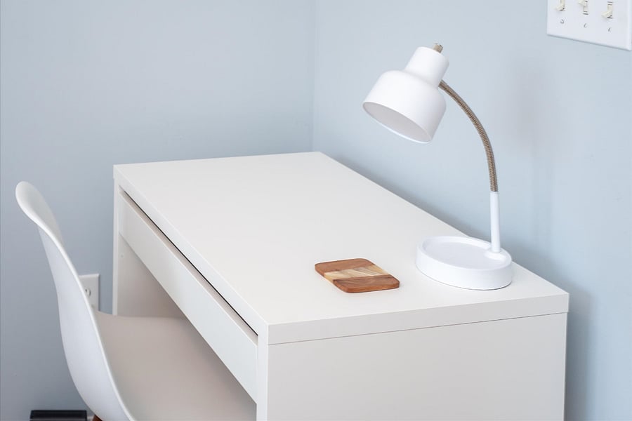 Petite desk for working. Fast WiFi throughout the home