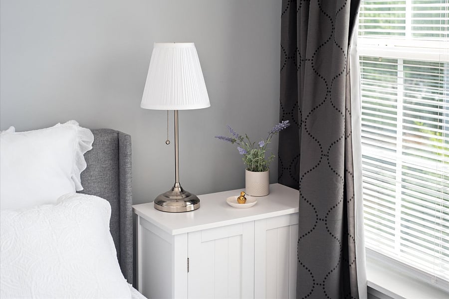 Blackout curtains in both bedrooms