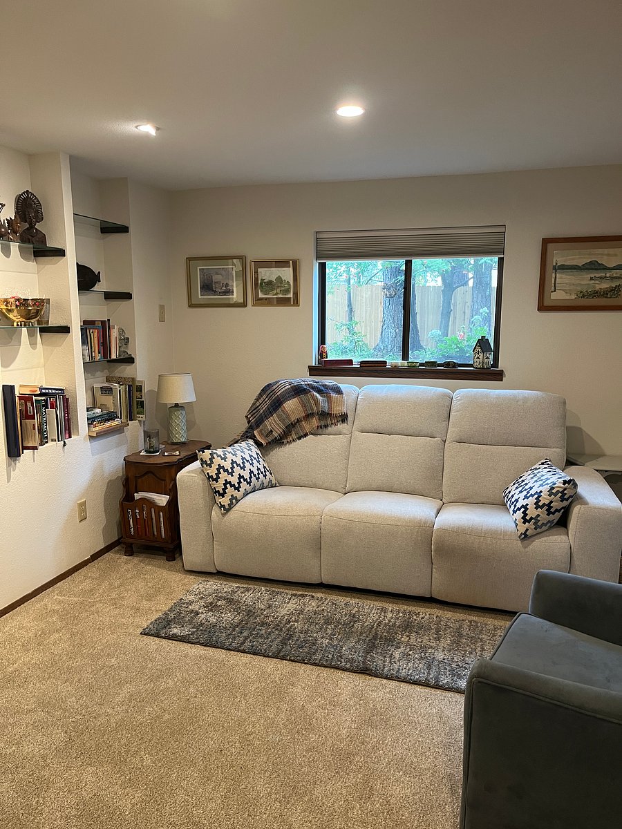Downstairs seating with recliners 