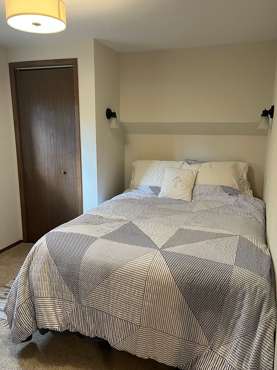 Full/double size bed in downstairs bedroom