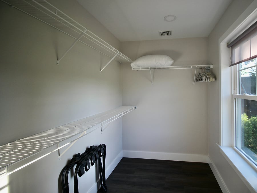 Walk-in closet in upstairs master bedroom