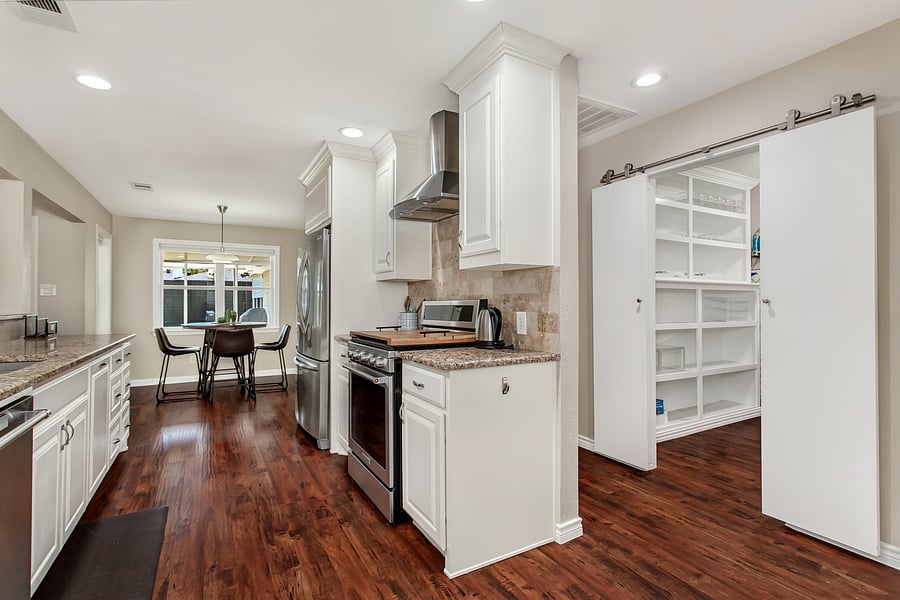 Open plan kitchen.