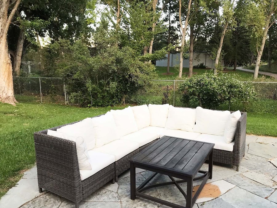 Lounge on the back patio