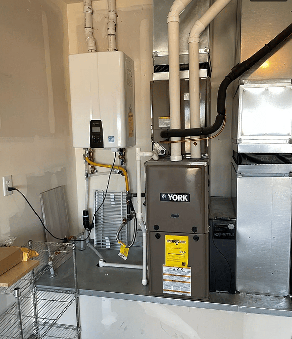 Furnace & Tankless Water Heater in Garage