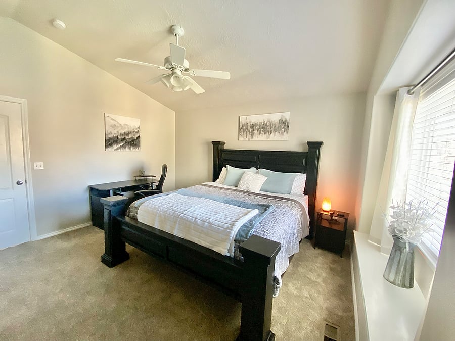 Master bedroom. King bed.