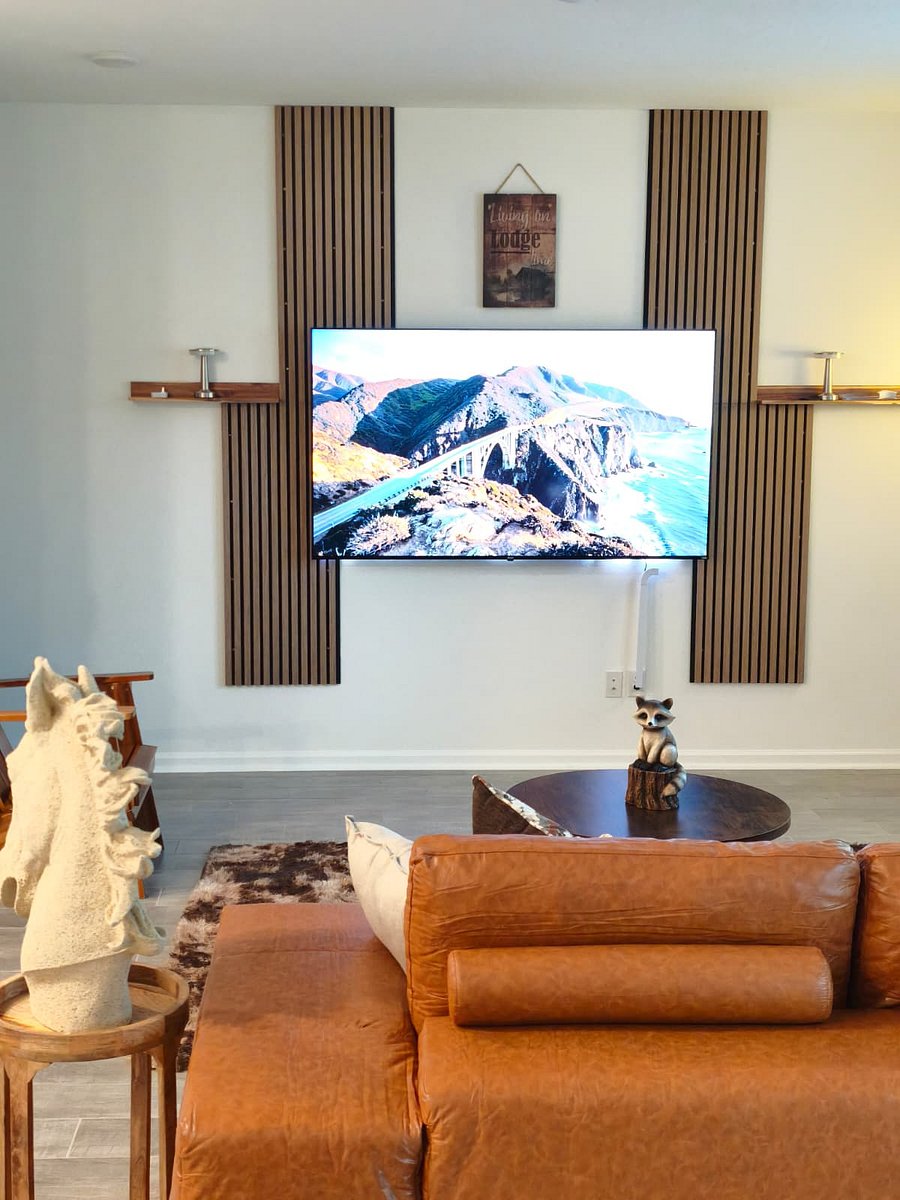 Great Room - 75" TV awaiting your next team meet or game watch with friends