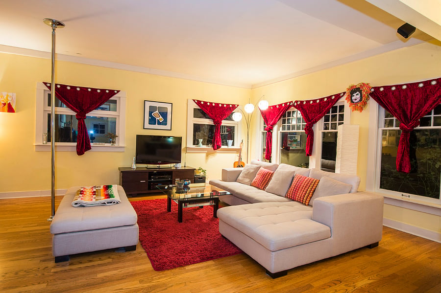 Bright, airy living and dining areas with big windows with lots of light, comfort and style.