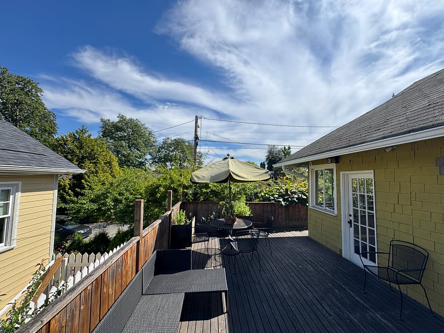 Back deck for outdoor dining and grilling.