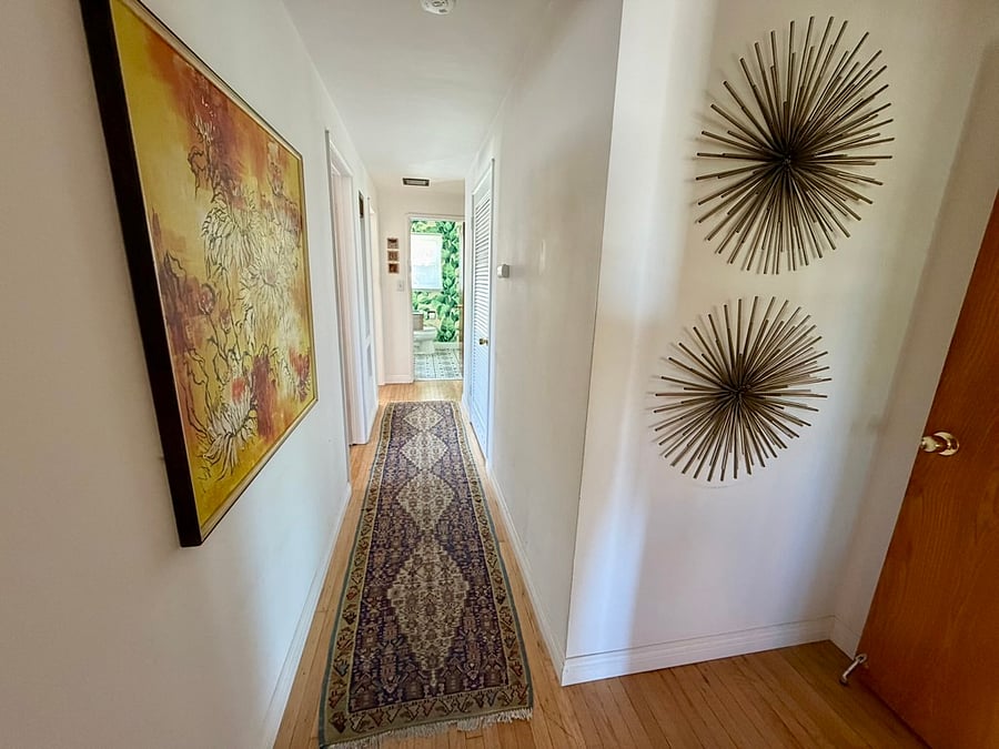Hallway connecting the bedrooms
