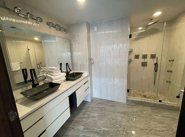 bath has body jets attached in the wall
