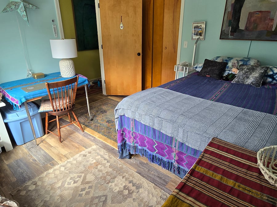 Your room with closet & additional storage closet in hallway.