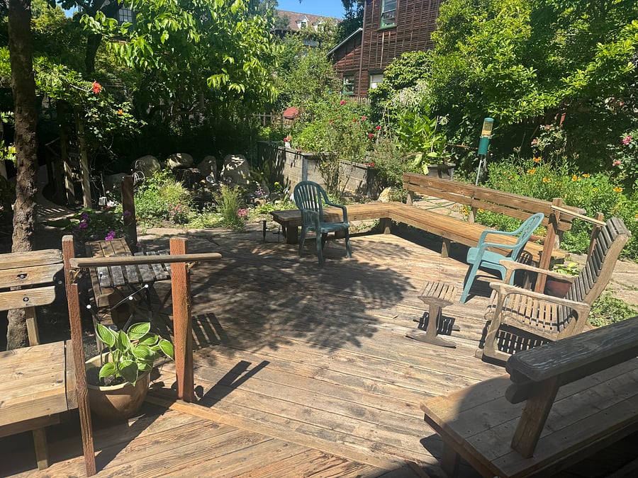 Shared deck and garden